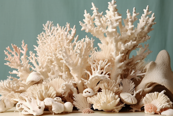 <strong>海洋贝壳</strong>珊瑚摆件摄影图10