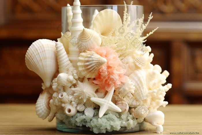海洋贝壳珊瑚摆件摄影图9
