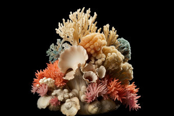 <strong>海洋贝壳</strong>珊瑚摆件摄影图4