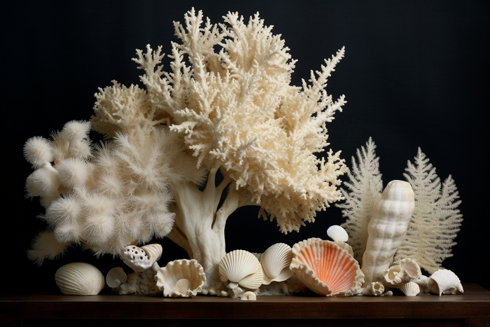 海洋贝壳珊瑚摆件摄影图3