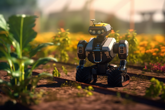 机器人培育幼苗维护植物