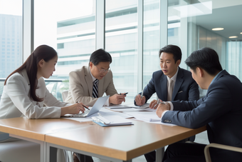 多人金融会议室内数据表投资