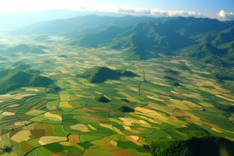 绿色稻田乡村发展农业农村