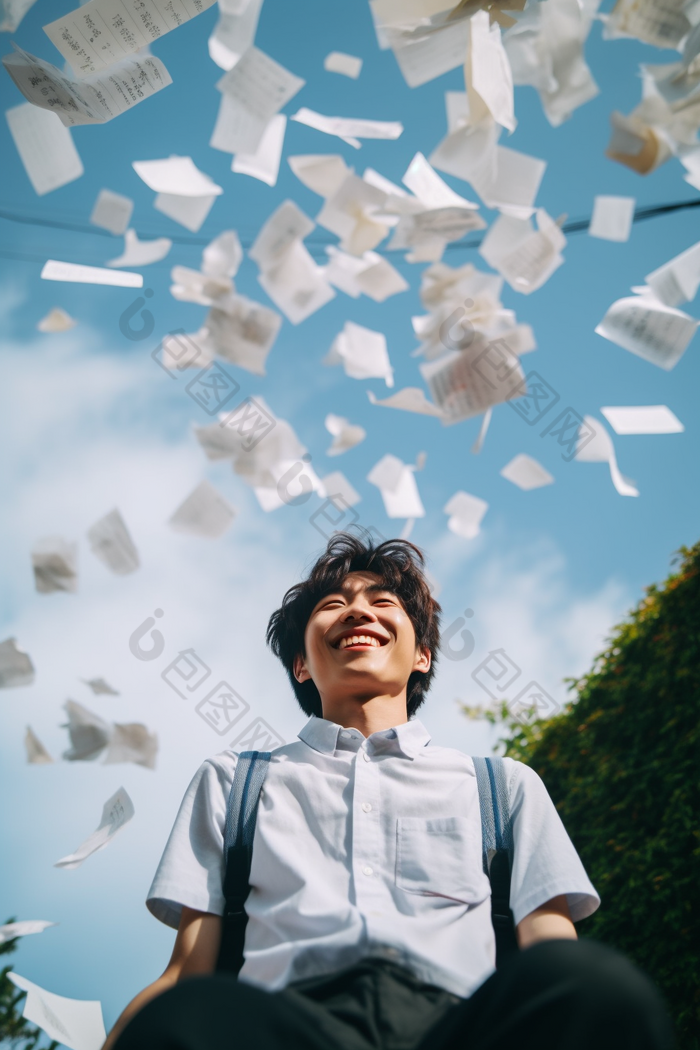 高考试卷纷飞男孩教育