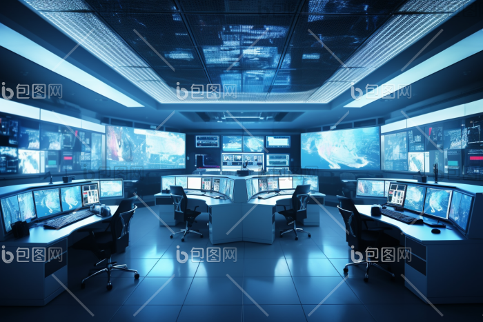 现代中央控制室电脑高科技图片-包图网