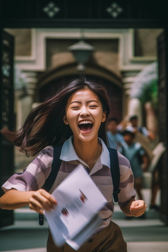 走出考场的女孩摄影图16