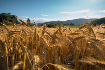 金色丰收的农田麦子农业成熟
