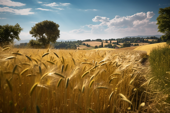金色丰收的农田麦子摄影图35