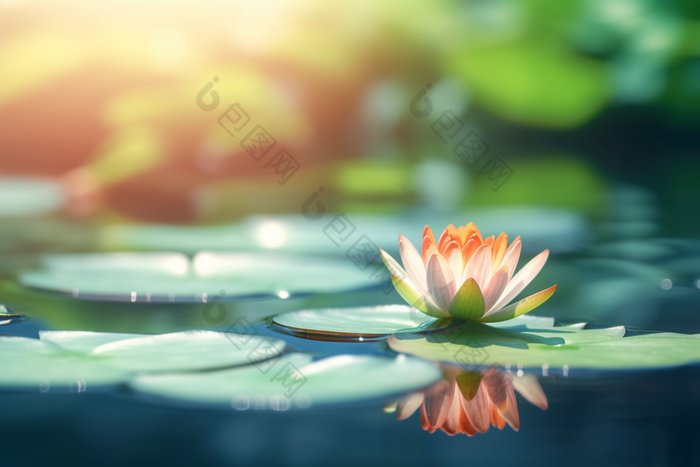平静湖面的莲花摄影图39