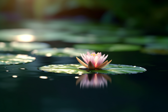 平静湖面的莲花夏天泊