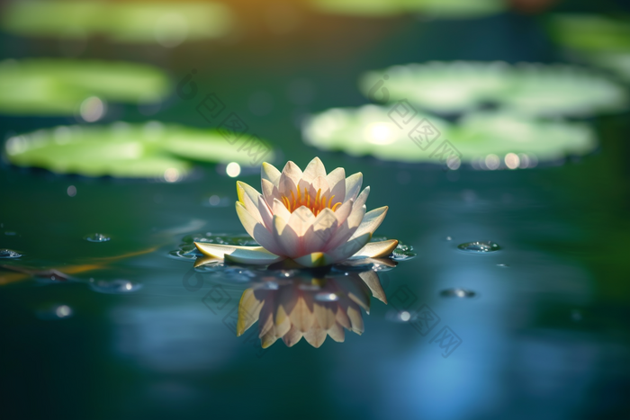 平静湖面的莲花摄影图29