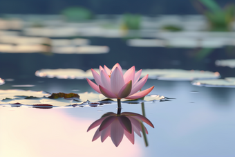 平静湖面的莲花摄影图37