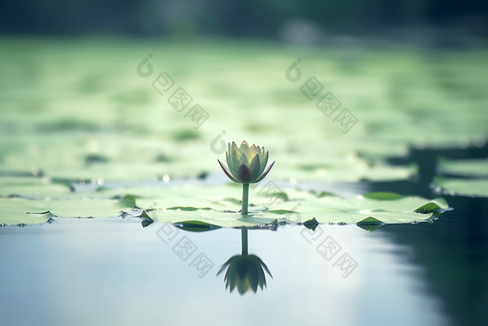 平静湖面的莲花摄影图26