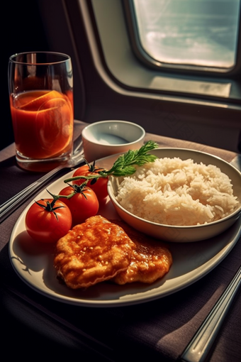 航空便当高清盒饭饮料