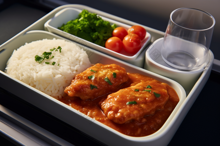 航空便当高清飞机餐配菜