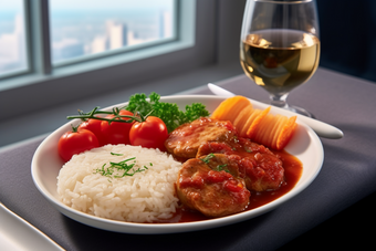 航空便当高清米饭工作餐