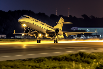 飞机傍晚起飞跑道航空