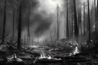 森林<strong>火</strong>灾后的惨状摄影图2