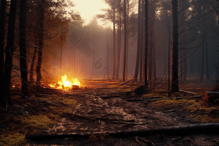 森林火灾后的惨状摄影图9