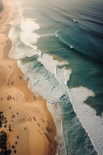 航拍海浪沙滩摄影图39