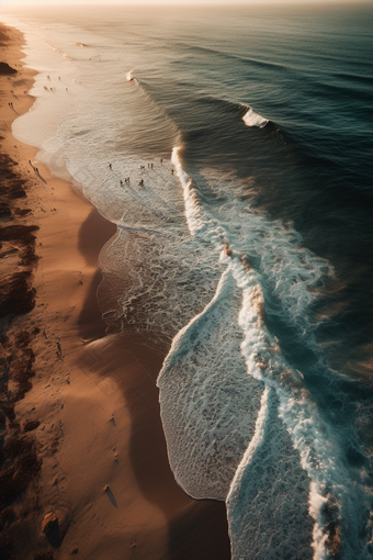 航拍海浪沙滩摄影图47
