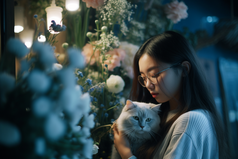 少女与猫咪摄影图11