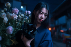 少女与猫咪摄影图21