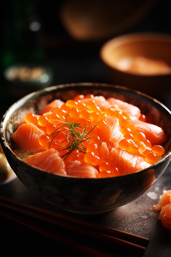 日本三文鱼高清刺身营养