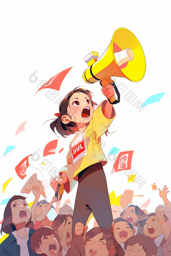 女孩呼叫png下载-包图网