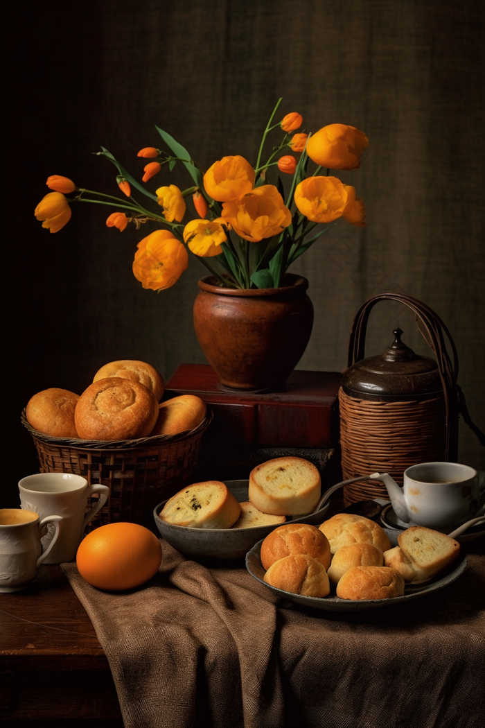 中式家具上的传统糕点陶瓷花