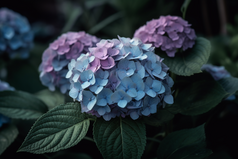蓝色绣球花摄影图8