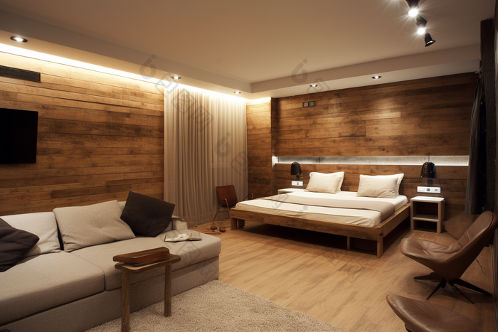 木制室内设计地板房间