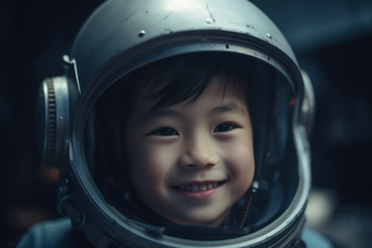 小男孩宇航员航天微笑
