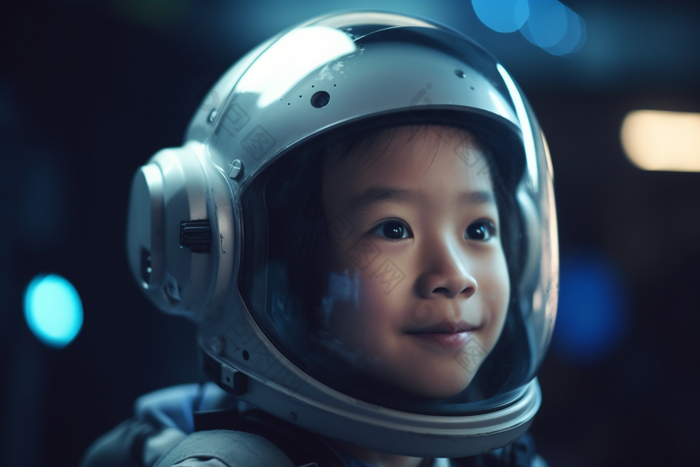 小女孩宇航员航天太空