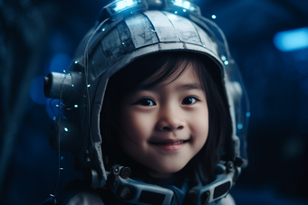 小女孩宇航员航空梦想