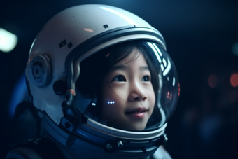 小女孩宇航员儿童梦想