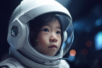 小女孩宇航员航天孩子