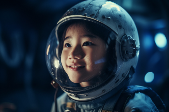 小女孩宇航员儿童微笑