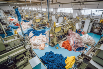 纺织厂生产车间工人流水线