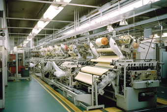 纺织厂生产车间流水线线