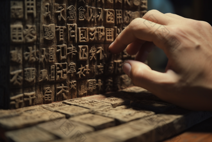 非遗文化活字印刷木制活字陶瓷活字图片-包图网