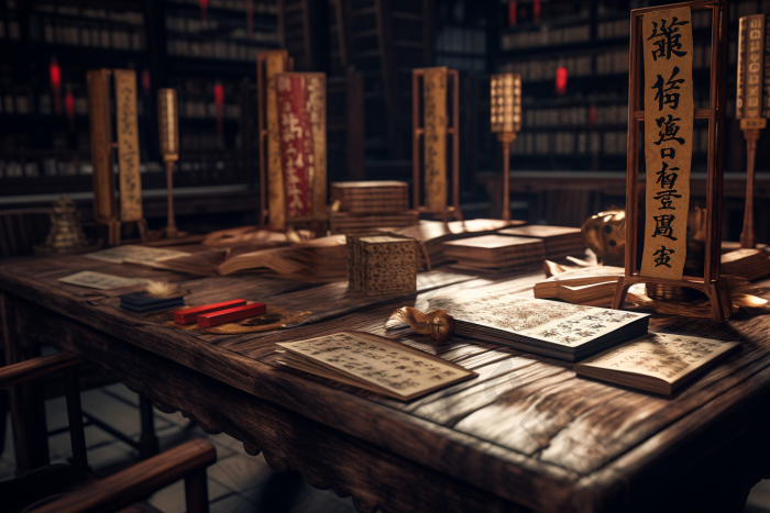 中国古代书房阅读书桌图片-包图网