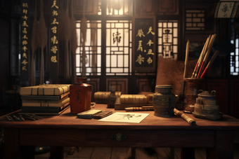 中国古代书房阅读桌子