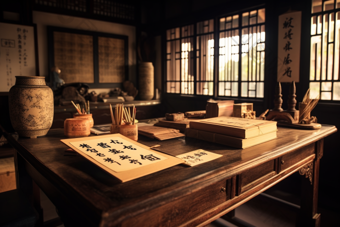 中国古代书房自修工作图片-包图网