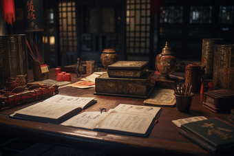中国古代书房房间阅读