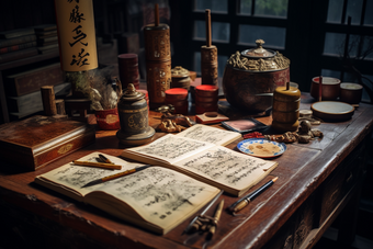 中国古代书房阅读书柜