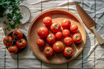 厨房摆放的番茄五谷新鲜