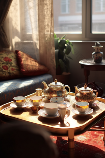 陶瓷茶具暖色调被子茶杯