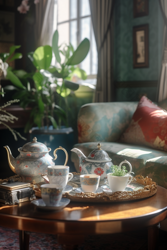 陶瓷茶具暖色调家具家居