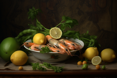 海鲜虾沙拉轻食摄影图7